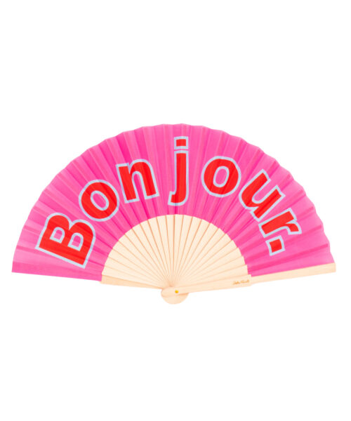 Abanico Bonjour rosa