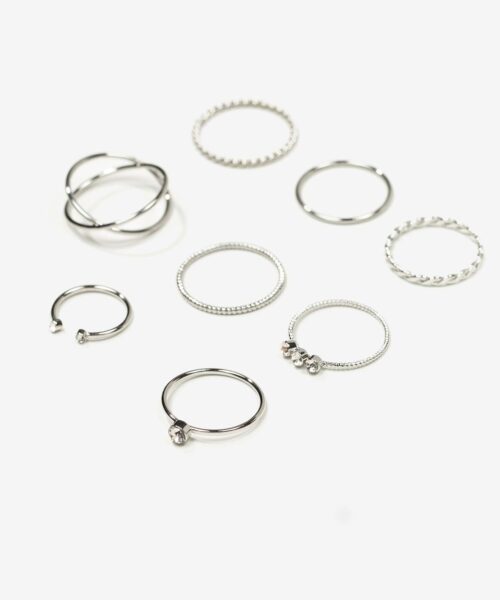 Pack anillos plateados