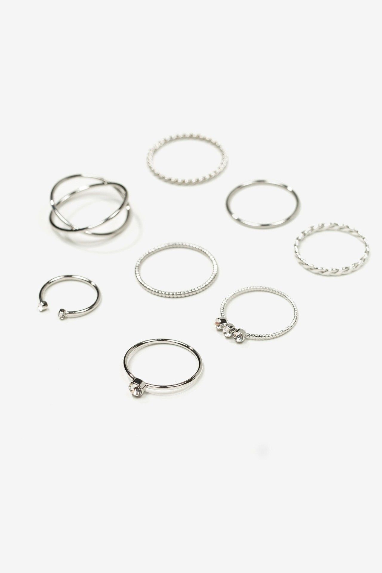Pack anillos plateados