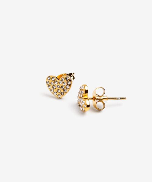Pendientes corazón dorado
