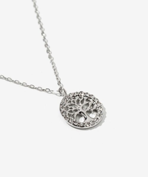Collar árbol vida plateado
