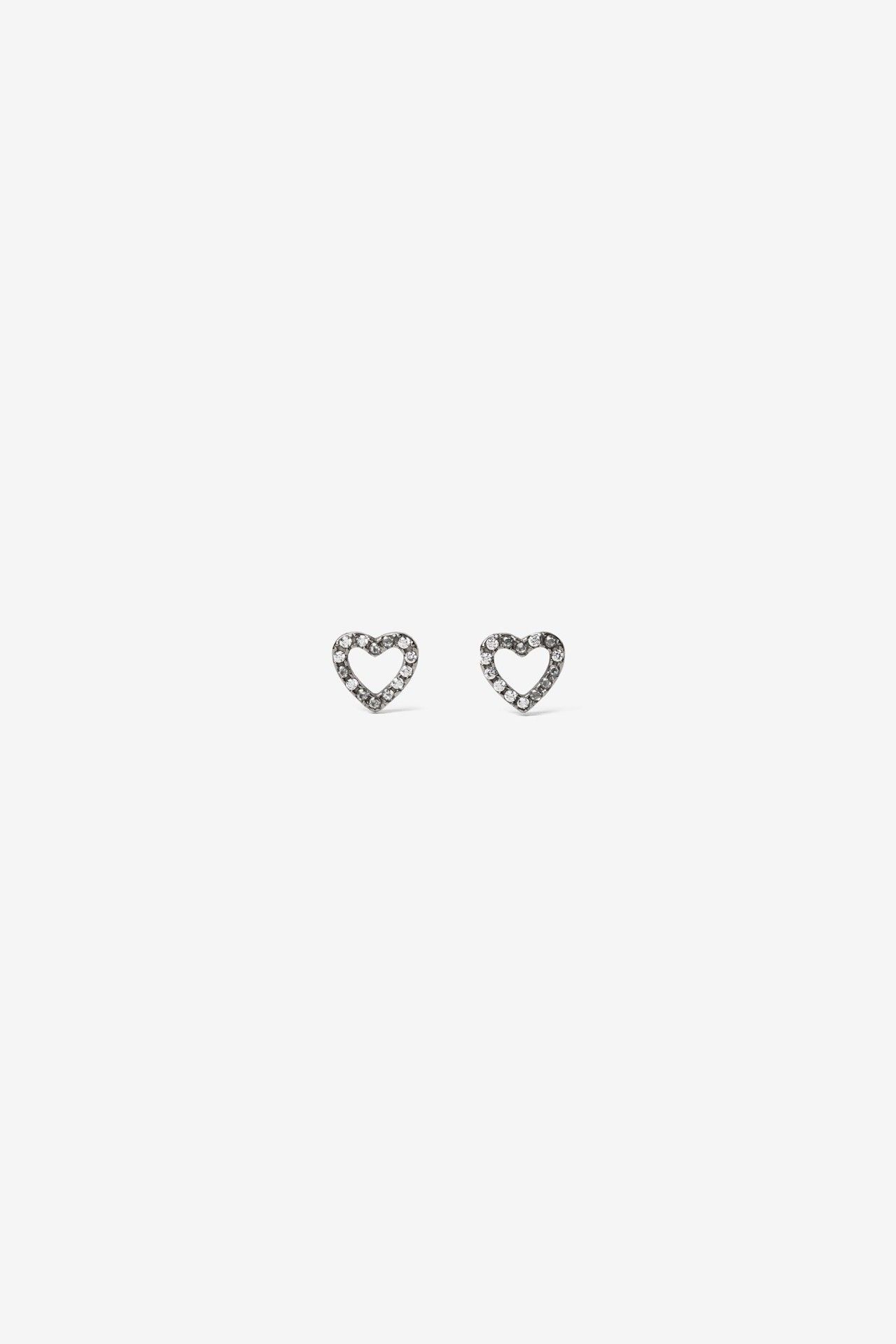 Pendientes corazón plateado - Imagen 2