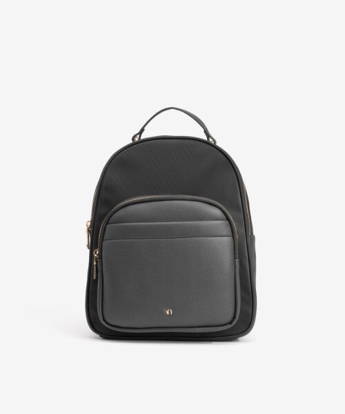 Mochila efecto piel negro