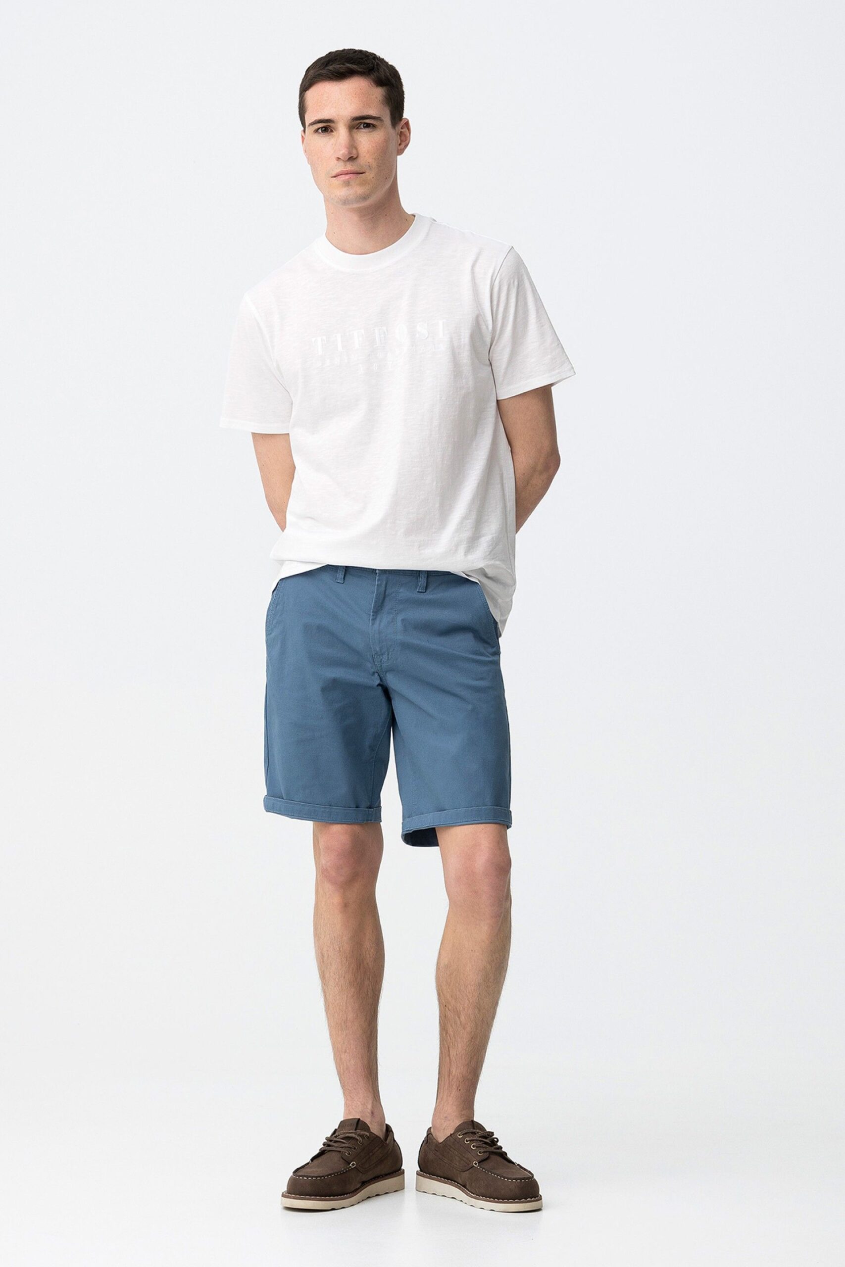 Chino short azul