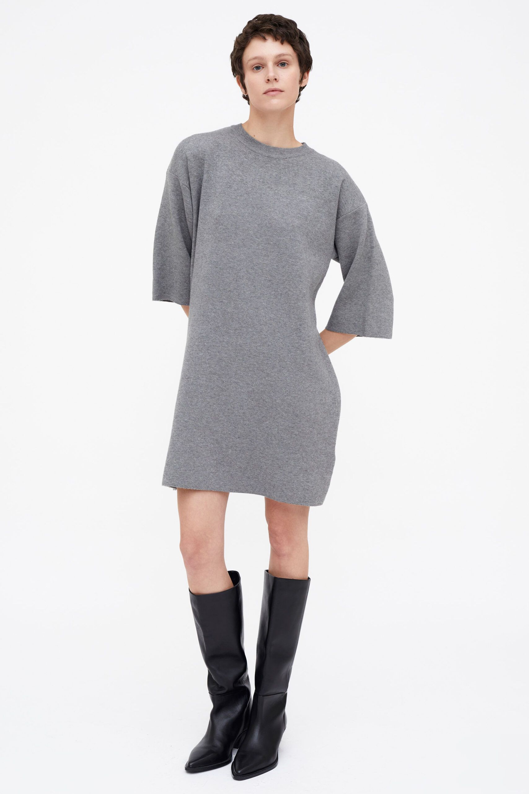 Vestido punto gris - Imagen 2