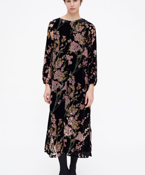 Vestido largo terciopelo estampado velvet