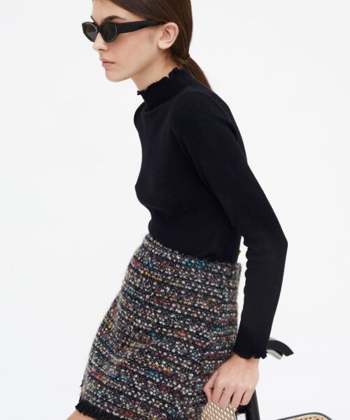 Falda tweed multicolor