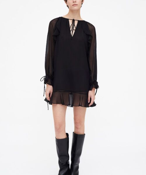 Vestido chiffon negro
