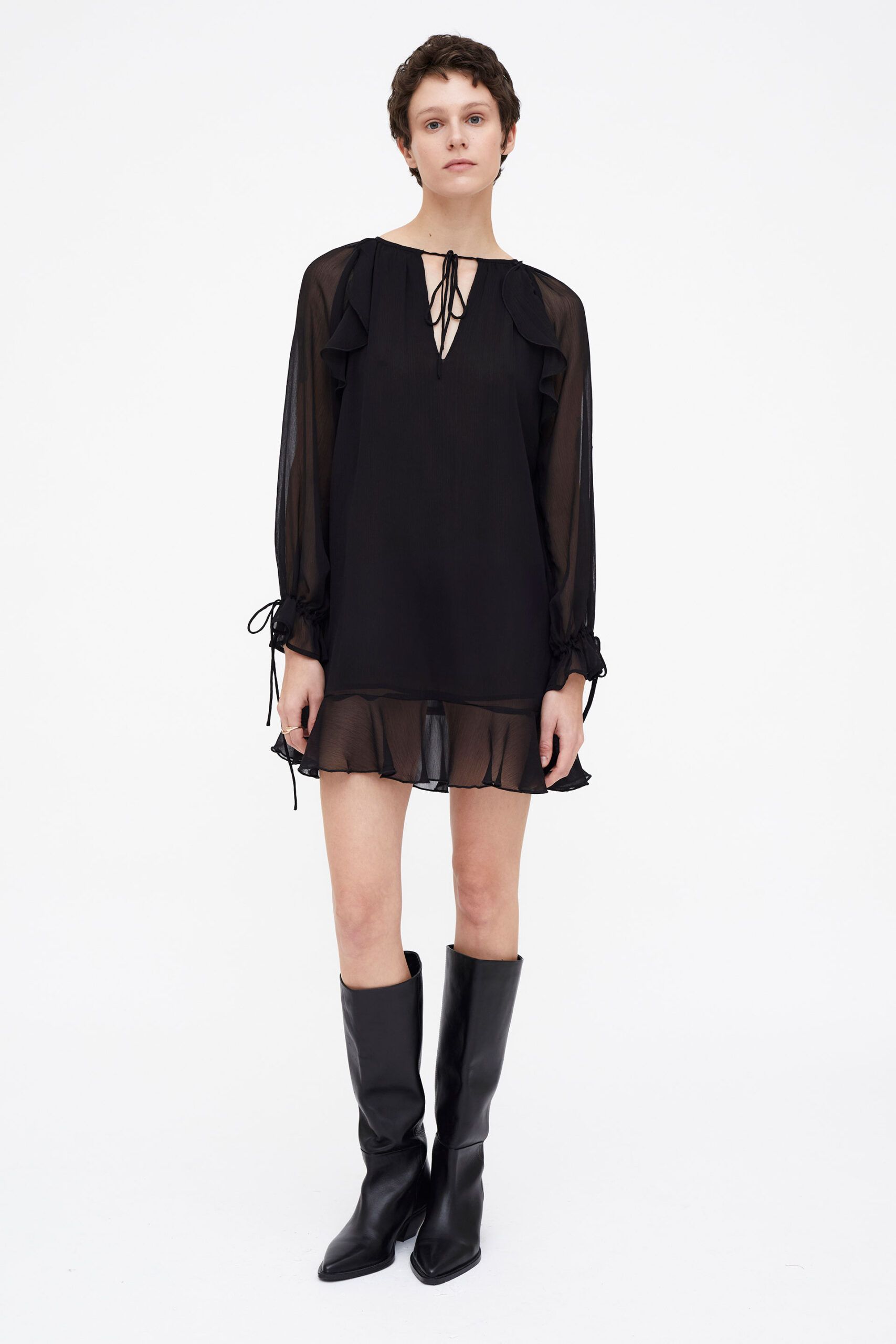 Vestido chiffon negro
