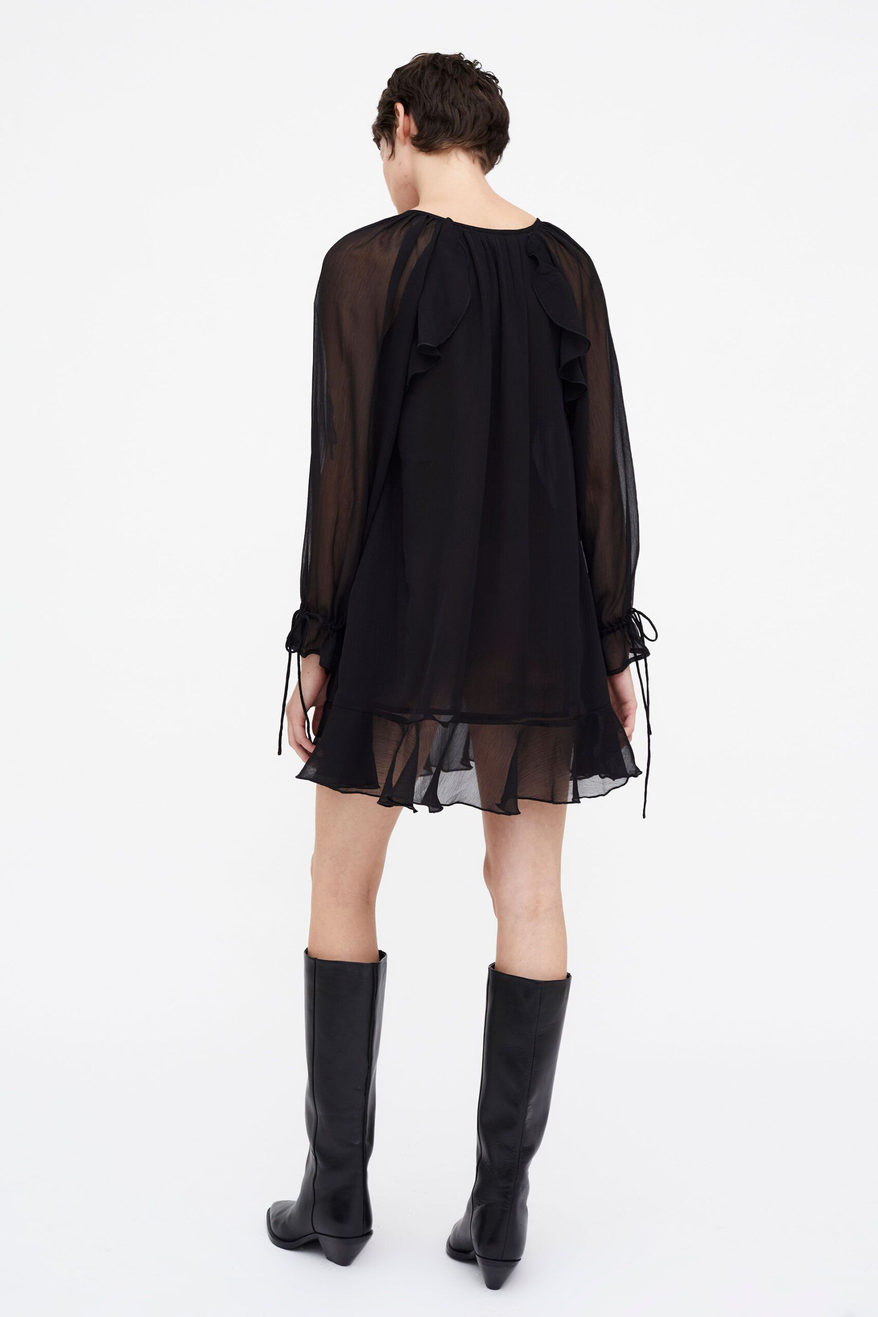 Vestido chiffon negro - Imagen 5