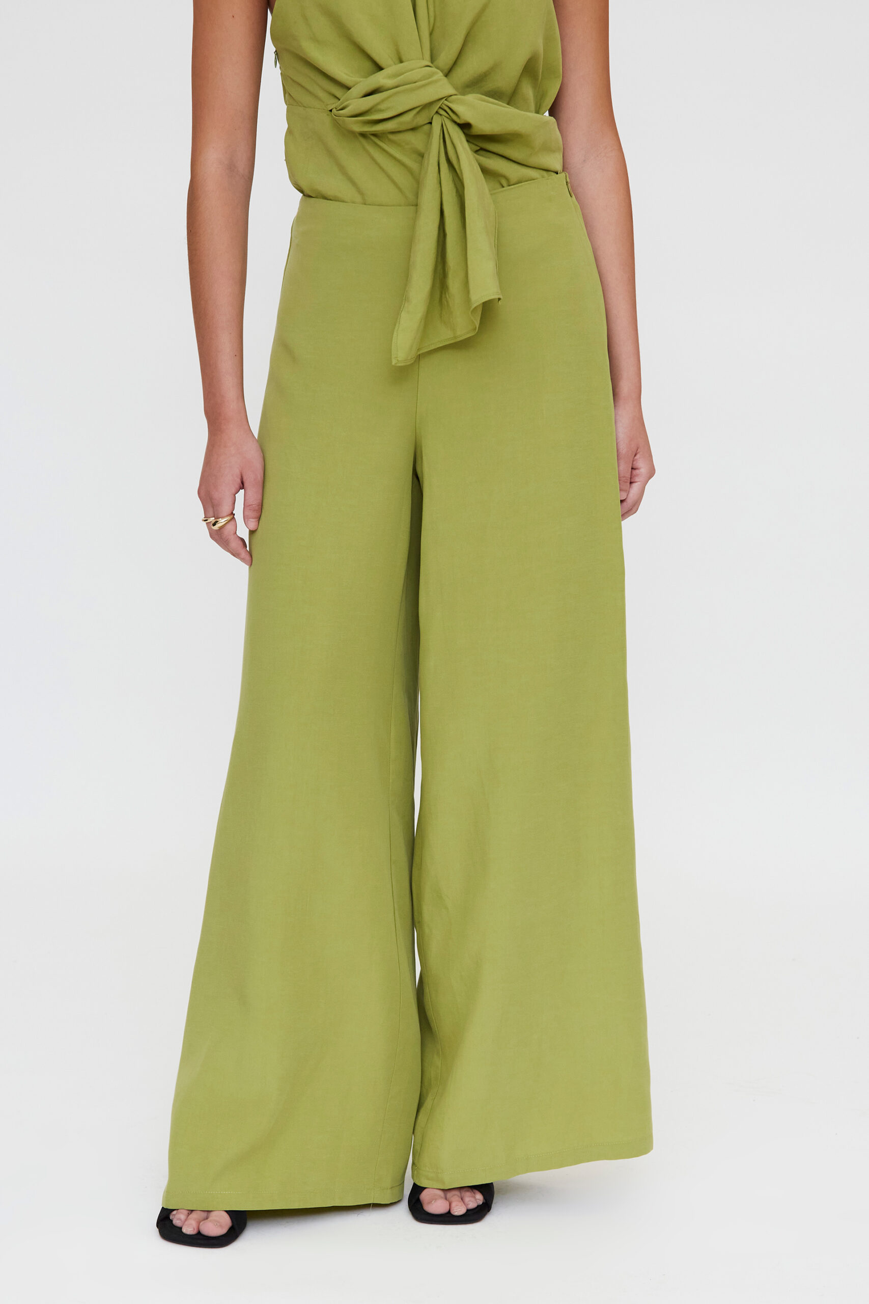 Pantalón wide leg verde - Imagen 4
