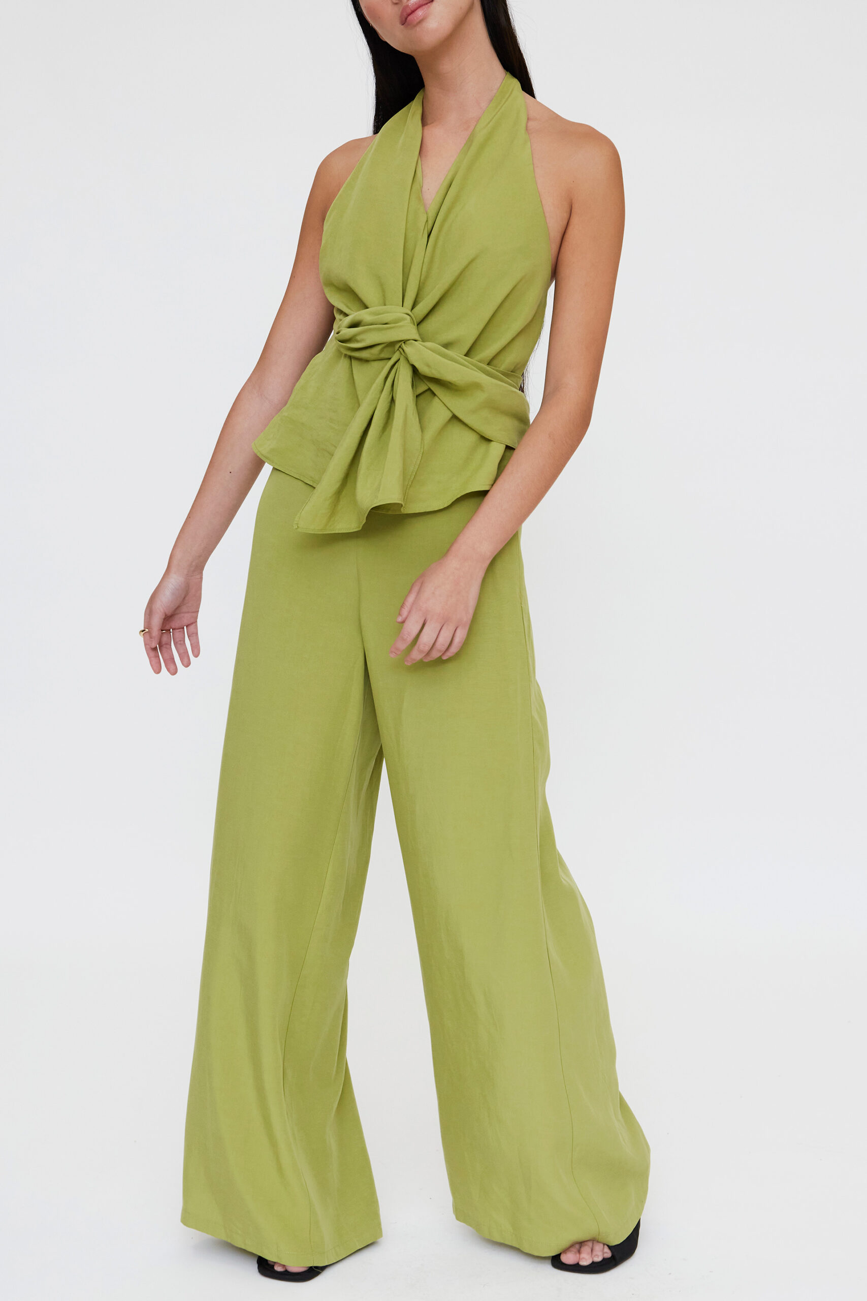 Pantalón wide leg verde - Imagen 2