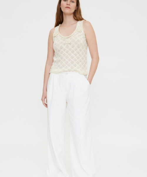 Pantalón wide leg blanco