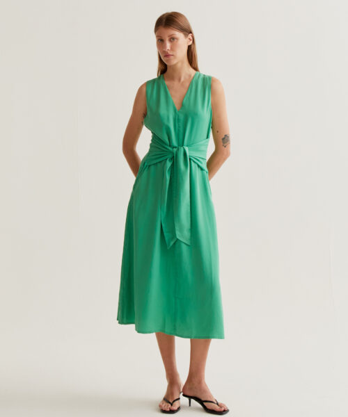 Vestido midi fluido verde