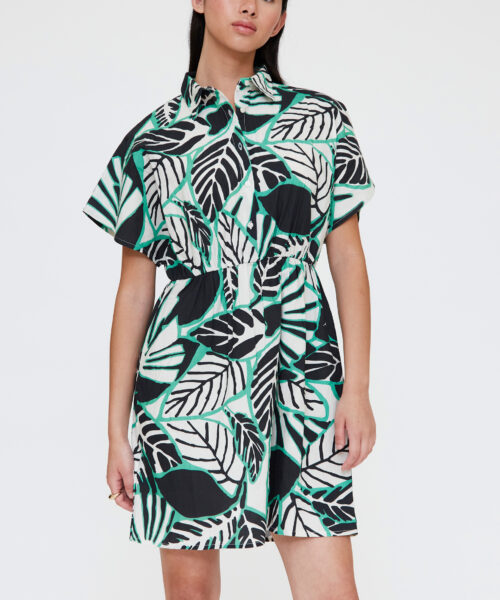 Vestido corto estampado Iguana