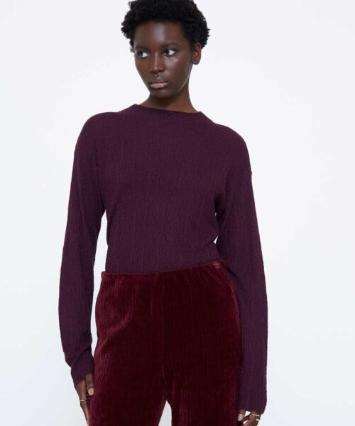 Jersey con textura berenjena