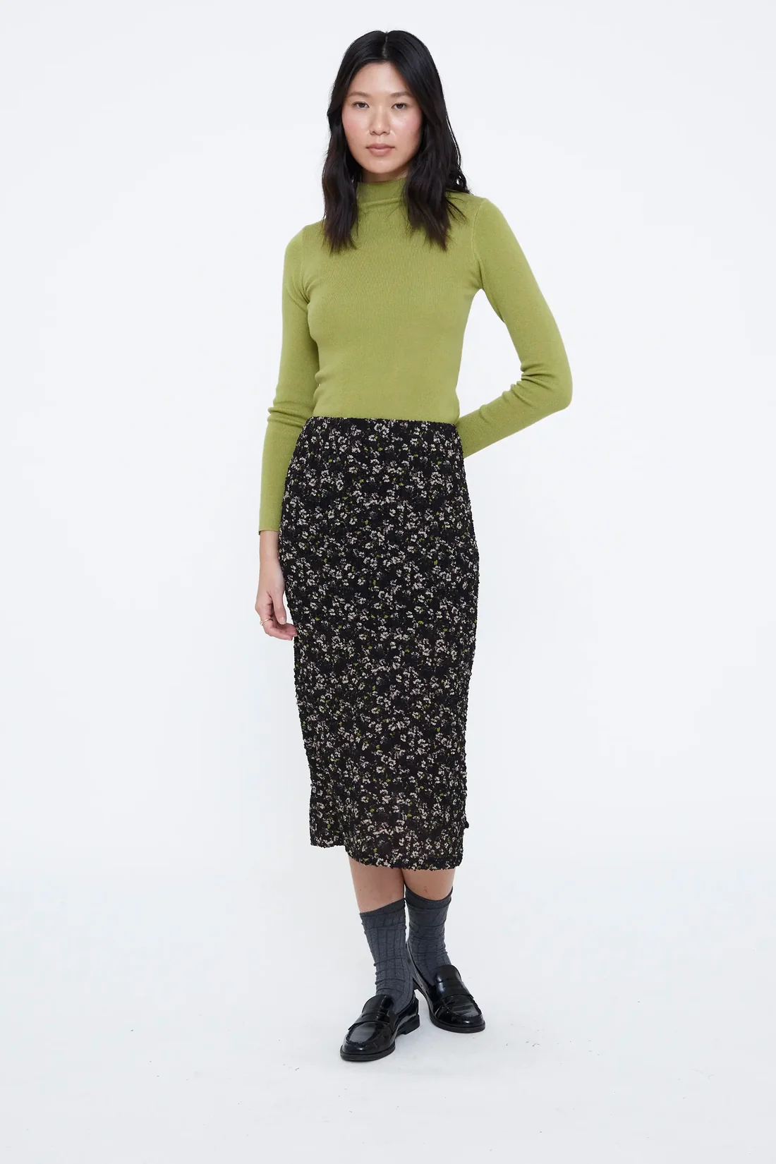 Top cuello alto verde - Imagen 4