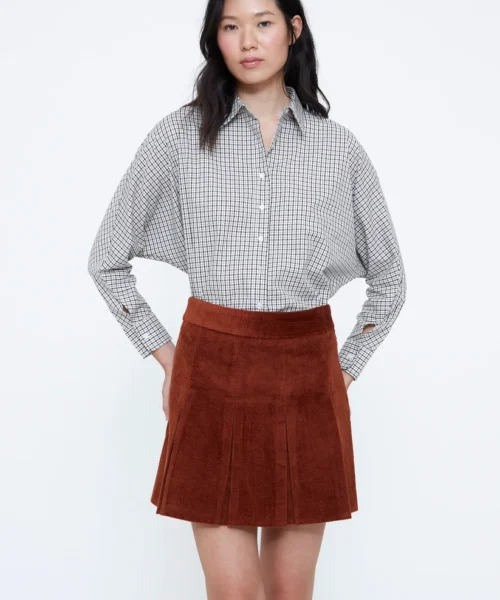 Camisa 100% algodón con estampado de cuadros negro