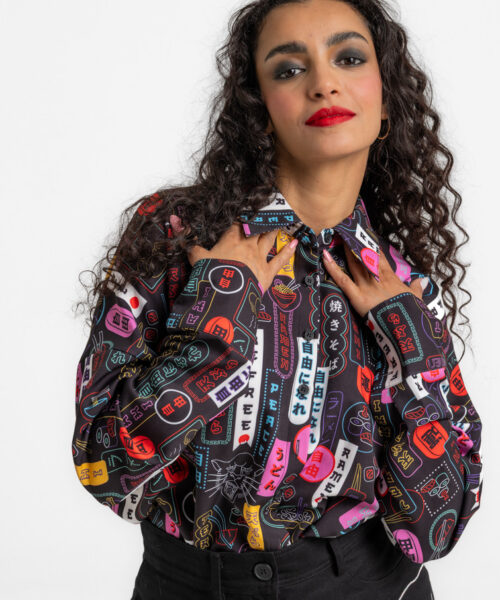 Camisa oversize Ramen negra