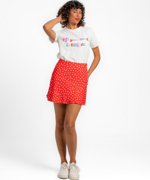 Mini falda evasé corazones