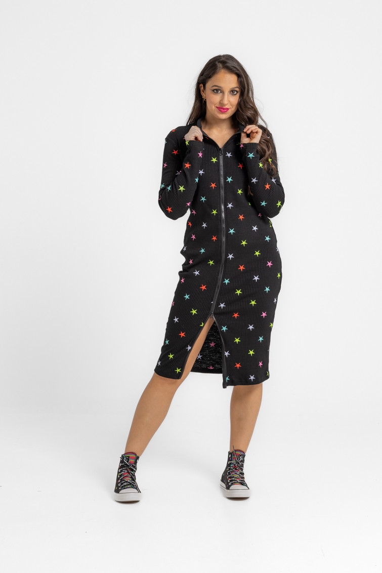 Vestido cremallera estrellas