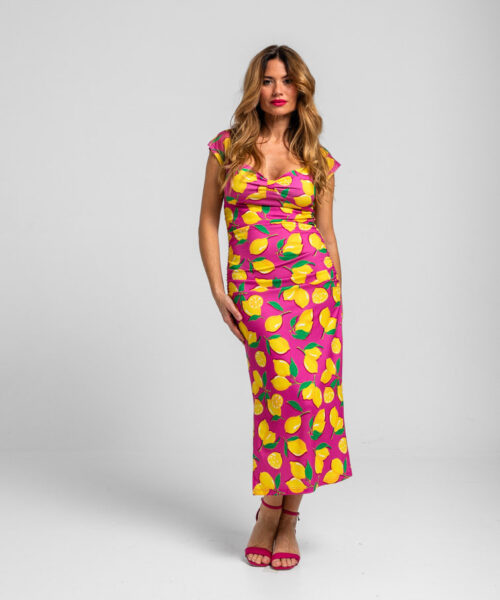 Vestido midi escote corazón Limoncello